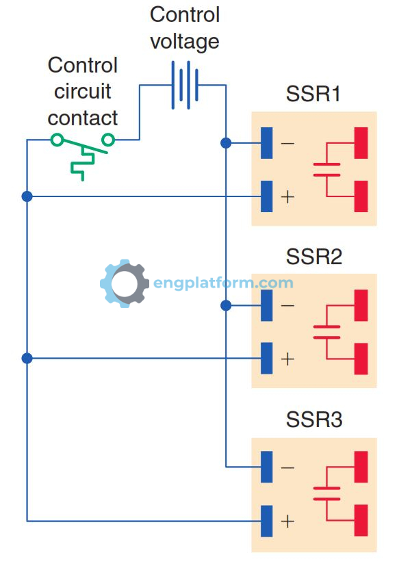 Multiple-pole solid-state relay connections